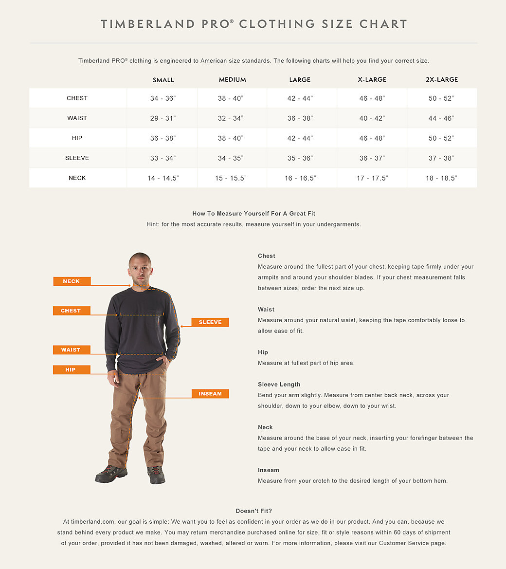 Timberland Jeans Size Chart